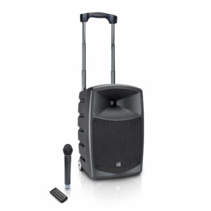 LD ROADBUDDY 10 - Altavoz portátil activo 10"/1"  PA,  alimentado por batería, Bluetooth , SD MP3 compatible WMA y WAV. con mezclador y micrófono inalámbrico