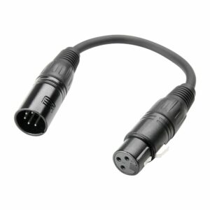 A.H. Cables,  K3DGF0020 - Adaptador DMX de XLR 5 Pines macho a XLR 3 Pines hembra de 0,2 metros