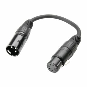 A.H. Cables,  K3DHM0020 - Adaptador DMX de XLR 5 Pines hembra a XLR 3 Pines macho de 0,2 metros