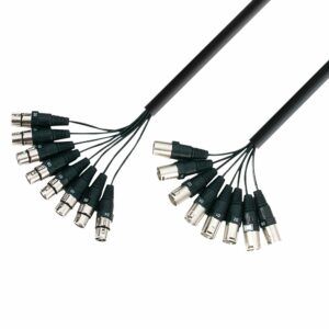 A.H. Cables  K3L8MF0300 - Manguera de Cable de 8 XLR macho a 8 XLR hembra de 3 metros