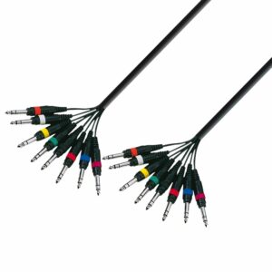 A.H. Cables  K3L8VV0300 - Manguera de Cable de 8 Jacks 6,3 mm. estéreo a 8 Jacks 6,3 mm. estéreo de 3 metros