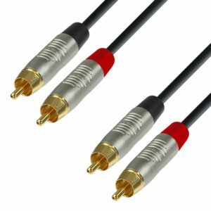 A.H. Cables,  K4TCC0030 - Cable de Audio REAN de 2 RCA macho a 2 RCA macho de 0,3 metros.