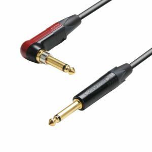 A.H. Cables,   K5IRP0600SP - Cable de Instrumento Neutrik,  silent PLUG de Jack 6,3 mm. mono acodado a Jack 6,3 mm. mono de 6 metros.