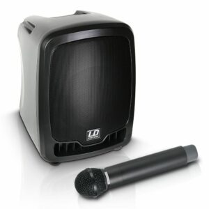 LD RB65B5 - Altavoz portátil activo de PA de 6,5" alimentado a batería con micrófono de mano, CD de audio , CD-R , CD-R/W , Llave USB , Tarjeta SD