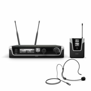 LD  U506BPH  - Sistema de micrófono inalámbrico, UHF True Diversity con petaca y micrófono de diadema de color negro de la serie U500, Rango de frecuencias de radio 655-679 MHz