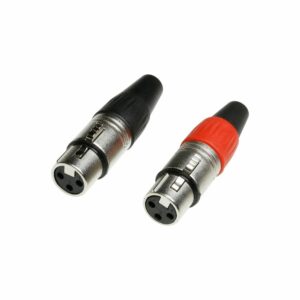 Adam Hall Connectores,  7907 - Conector XLR de 3 pines hembra, (par rojo / negro)