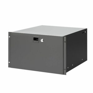 Adam Hall 19" Parts,   87406 - Cajón de Rack 6 U de acero con cerradura Guía con rodamiento de bolas