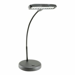 Adam Hall Stands,  SLEDPL10B  - Lámpara para piano con 10 LED potentes y eficaces, tienen 2 niveles de brillo seleccionables. Además, se puede variar la orientación del haz luminoso gracias a su cuello flexible de 380 mm de longitud.