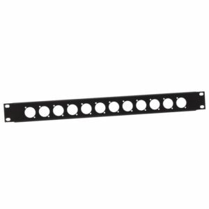 Adam Hall 19"Parts,  872213 - Pantalla, Panel ciego con 12 agujeros para conectores XLR para rack 19" de 1 U