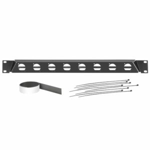 Adam Hall 19"Parts,  872230 - Pantalla, Panel de rack inclinado de 19" para 8 conectores de superficie de tipo D. de acero