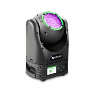 Cameo MOVOBEAMZ100 - Cabeza móvil con anillo LED,  giro continuo y zoom, LED OSRAM RGBW de 60 W