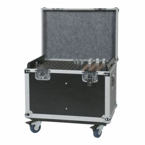 Showgear CONICAL ADAPTER CASE II - Flight Case Para 28 adaptadores, 96 clavijas de Truss, almacenamiento auxiliar, equipado con 4 ruedas con freno.