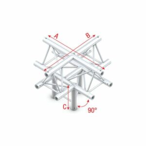 MILOS Pro-30 - TRUSS TRIANGULAR, Cruceta + bajada 5 vías, vértice arriba