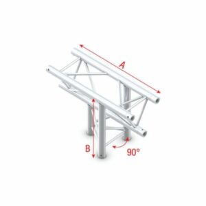 MILOS -TRUSS T- TRIANGULAR, 3 VIAS , ARRIBA ABAJO, incluye conectores