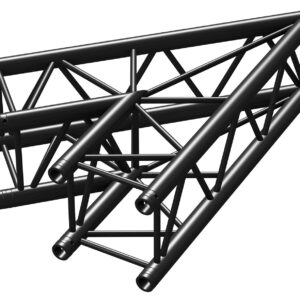 BEAMZ  P30 C19 - TRUSS CUADRADO CORNER 2 VÍAS 45º, COLOR NEGRO, Fabricado en Europa, Certificado TÜV