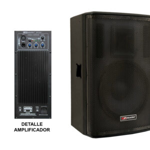 MARK MP 12 AM- Caja acústica activa de PA 12"/1,34",  250 W. RMS 8 Ohm, 500 W. de pico ,Máx. SPL: 121 dB. Material: MDF