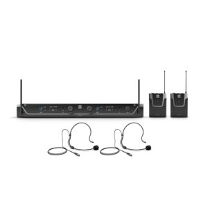 LD Systems U305 BPH 2 Dual -  Micrófono inalámbrico Sistema receptor dual con 2 emisores de petaca ,bodypack y 2 x auriculares de diadema (BPH2).Frecuencia - 584 - 608 MHz