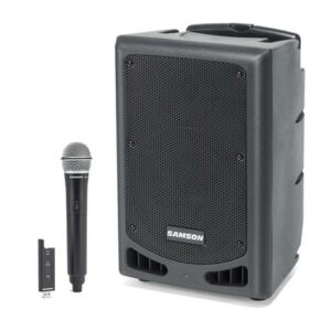 SAMSON XP208W - Caja activa portátil PA con batería 8"/1",Sistema compacto ,contiene  inalámbrico XPD2 Handheld incluido. 200W.