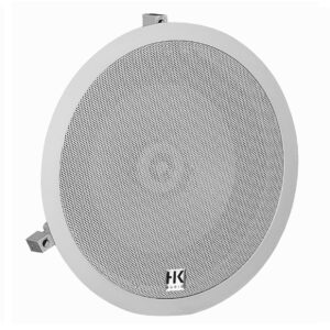 HK AUDIO IL 80 CT - Altavoz de instalación  para empotrar en techo,  full range de 2 vías pasivas de 8" Potencia: 60W RMS, 180 W pico. Sensibilidad: 89dB. SPL, Impedancia nominal: 8 Ohm. Incluye también transformador para línea 100V.