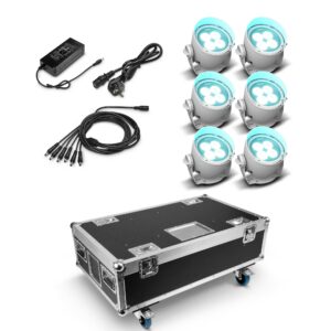 Cameo DROP® B4 TOURING SET 6 x DROP® B4 en el flightcase de carga con fuente de alimentación