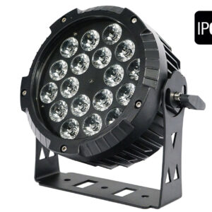 FOS TOURING PAR IP HEX - Par led de aluminio resistente a la intemperie con conectores IP True Powercon, apertura del haz: 25 °, 18 RGBW + LED ámbar + UV 15w (6 in1) Atenuador: 0-100% efecto de parada / estroboscópico, aluminio 4 kg, sistema de refrigeración silencioso.