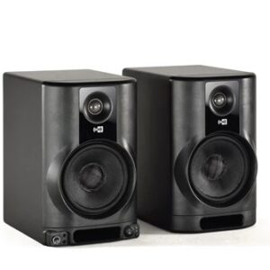 Montarbo - M8M -  Monitores multimedia. La evolución del clásico monitor de estudio, Kit de 2 Altavoces (1x activo, 1x pasivo) Woofers de 8", fibra de vidrio reforzada SPL 113dB