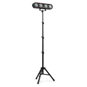 FUZZIX -  ALLSTAR1 LED EFECTO DE LUZ PARTY - Party Bar con 4 efectos wash 28 LEDs Super brillantes RGB Modo automático y al ritmo de la música Portátil y fácil de usar Bajo consumo Incluye Soporte de pie y mando a distancia Ligero y perfecto para fiestas