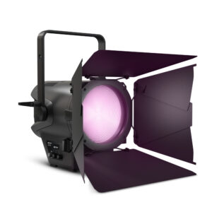 Cameo - F2 FC IP - Foco Fresnel IP65 con LED RGBW, Ajuste continuo de la temperatura de color de 1.600 a 6.500 K Preparado para exteriores gracias a la clasificación IP65 Rendimiento de color fiel a la realidad, CRI >90 en toda la gama de luz blanca Zoom continuo para ángulos de haz de 18° a 55