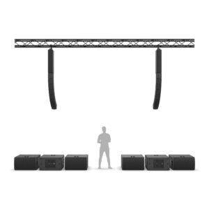 LD Systems -  MAILA XXL - Sistema Line Array Compacto, 20 kW, Sistema estéreo line array compacto con una flexibilidad única, 2x15" subwoofer de alto rendimiento con diseño de paso de banda Módulo de medios y bajos MAILA COL con amplificador integrado de 2,5 kW Tweeter y controlador de medios de los satélites en disposición WaveAhead® + membrana pasiva para una reproducción ampliada de los medios bajos