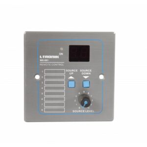 L-TRONIK - MX-881 - Panel microprocesado para matrices MX-880. Selector de canal con control de volumen e indicador de canal. Comunicación RS-485 mediante cable cat 5 y conector RJ45