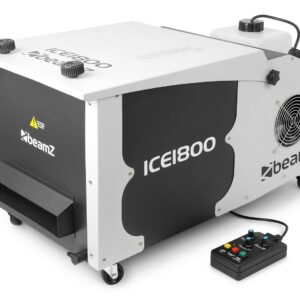 BeamZ-  ICE1800 - MAQUINA DE HUMO BAJO CONTROL DMX, utiliza hielo para enfriar el humo y mantenerlo a ras de suelo. Imprescindible en eventos teatrales, Funciona con líquido de humo estándar y cubitos de hielo