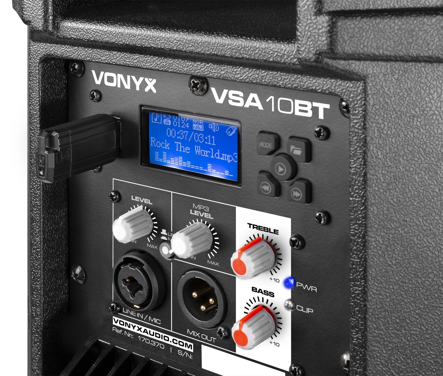 Vonyx - VSA10BT - ALTAVOCES ACTIVOS BI-AMPLIFICADOS 10 500W BT/MP3, Output  power: Max 500W Output power 250W Frequency response 60Hz - 18.000Hz