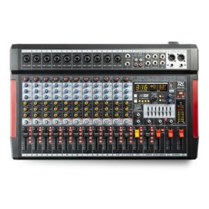 Power Dynamics - PDM-T1204- MEZCLADOR DE DIRECTO 12 CANALES DSP/MP3, mezcladores de escenario equipados con un procesador de efectos DSP de 32 bits, ecualizador gráfico estéreo de 7 bandas, capacidad de transmisión BT y entrada/salida USB