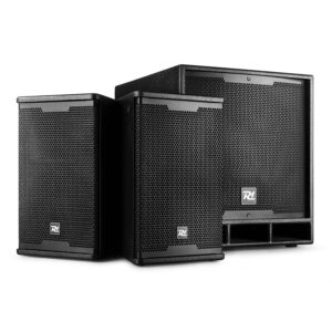 Power Dynamics -  PD COMBO 1500 - 15” SUBWOOFER + 2X 8” TOPS, Amplificador Clase D 500W + 2x 150W RMS Usa tecnología BT inalámbrica para audio streaming DSP de 24bit 96KHz con 3 presets Limitador electrónico Crossover electrónico