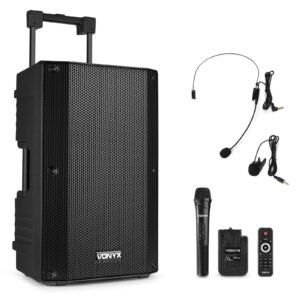 VONYX - VSA500-BP - SISTEMA PORTÁTIL 12" COMBI, Puerto USB y ranura para tarjeta SD y entrada AUX Salida de potencia máxima de 800 W con amplificación clase D de alto rendimiento Interfaz BT Streaming para reproducción inalámbrica de música desde smartphones, tabletas o portátiles