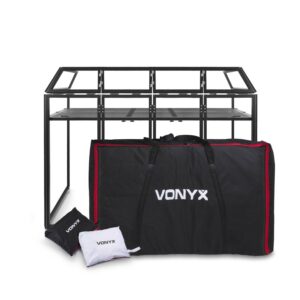 VONYX-  DB5 PRO - CABINA DJ ALUMINIO ANCHO 2.0M. Cabina DJ de 6 modulos plegable Estructura de alumino ligero Facil y rapido montaje Puede retro iluminarse con cualquier efecto de luz Diseño robusto Incluye estante metalico