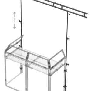 VONYX -  DB3L - PUENTE DE LUCES PARA MESA DJ DB3. Barra robusta para iluminacion sobre cabina DJ Barras laterales telescopicas 10 puntos de anclaje inferiores y 10 puntos superiores