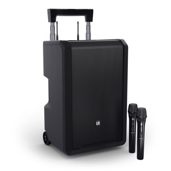 LD Systems - ANNY® 10 HHD 2 B8 - Altavoz PA Bluetooth® de 10″ con batería, mezclador y 2 micrófonos inalámbricos