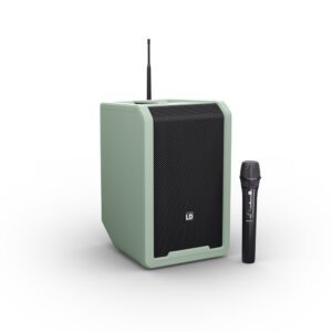 LD Systems - ANNY® 8 HHD B6 GN- Altavoz de PA portátil a batería con Bluetooth®, mezclador y un micrófono de mano inalámbrico, color Adventure Green